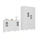 Ver imagem 2 de Quarto de Bebê Completo com Guarda-roupas 4 Portas e Cômoda Luna Multimóveis Mp4797 Branco