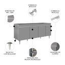 Ver imagem 3 de Balcão de Cozinha para Pia 180cm sem Tampo Dallas Cinza - Lumil