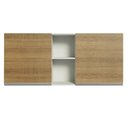 Ver imagem 3 de Armário Aéreo 150 Cm 2 Portas E 2 Nichos Branco/Rustic