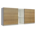 Ver imagem 1 de Armário Aéreo 150 Cm 2 Portas E 2 Nichos Branco/Rustic