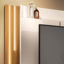 Ver imagem 5 de Estante Painel para TV 75 Pol. Monzane H01 Off White/Cinamomo - Mpozenato