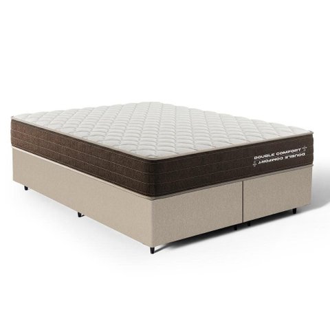 Cama Box Queen com Colchão de Espuma D33 Double Comfort 158x198x59cm