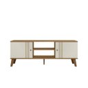 Ver imagem 7 de Rack Denver para TV até 55 '' Sala Compacto 136 cm Peternella:Nature/Off White
