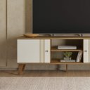 Ver imagem 3 de Rack Denver para TV até 55 '' Sala Compacto 136 cm Peternella:Nature/Off White