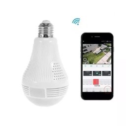 Câmera Ip Segurança Lâmpada 360 Graus Panorâmica Espiã Wifi - 7
