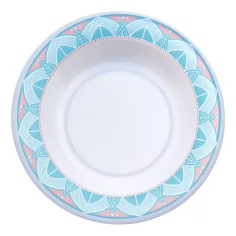 Prato de Melamina Fundo 25 Cm Mandala