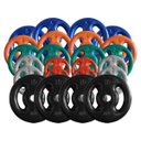 Ver imagem 2 de Kit Anilhas Emborrachadas 100 Kg + Barras com Presilhas