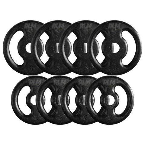 Combo com 8 Anilhas de Ferro Fundido - 20 Kg