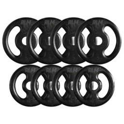 Kit com 20 Kg de Anilhas Ferro Fundido + Barras de Supino e Halteres - 2