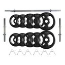 Ver imagem 1 de Kit com 30 Kg de Anilhas Ferro Fundido + Barras de Supino e Halteres