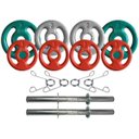 Ver imagem 1 de Kit com Barras de Halteres e Anilhas Emborrachadas - 14 Kg