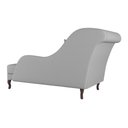 Ver imagem 6 de Divã Recamier Chaise Longue Valentina Clássico com Pés de Madeira Linho Cinza - Abmaza