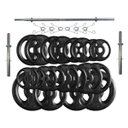 Ver imagem 1 de Kit com 70 Kg de Anilhas Ferro Fundido + Barras de Supino e Halteres