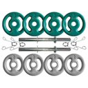 Ver imagem 1 de Kit com Barras de Halteres e Anilhas Emborrachadas - 20 Kg