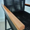 Ver imagem 7 de Banqueta Alta Amélia Premium de Corda Náutica Braços Madeira Bancada Cozinha