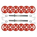 Ver imagem 1 de Kit com Barras de Halteres e Anilhas Emborrachadas - 18 Peças