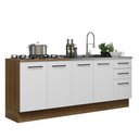 Ver imagem 3 de Kit com 2 Balcões de Cozinha Madesa Agata 3 Gavetas 4 Portas (Sem Tampo e Pia) Rustic/Branco