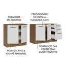 Ver imagem 5 de Kit com 2 Balcões de Cozinha Madesa Agata 3 Gavetas 4 Portas (Sem Tampo e Pia) Rustic/Branco