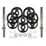 Kit com Barras de Halteres e Anilhas de Ferro Fundido - 12 Kg - 1