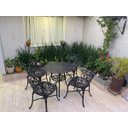 Ver imagem 3 de Mesa de Jardim em Alumínio Preto Viena 80cm Piscina Varanda
