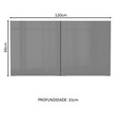 Ver imagem 2 de Armário Aéreo 120cm com 2 Portas Cinza Lux Madesa
