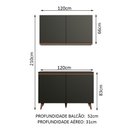 Ver imagem 3 de Kit Armário de Cozinha Aéreo e Balcão Gabinete de Pia 120 cm Preto Reims Madesa