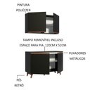 Ver imagem 4 de Kit Armário de Cozinha Aéreo e Balcão Gabinete de Pia 120 cm Preto Reims Madesa