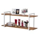 Ver imagem 3 de Nicho Sala e Quarto Branco com Prateleiras Amadeirado 60cm