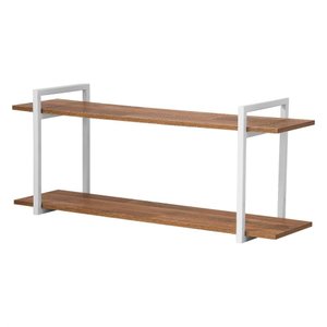 Nicho Sala e Quarto Branco com Prateleiras Amadeirado 60cm