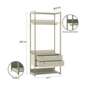 Ver imagem 3 de Closet Industrial Aberto Solteiro Cabideiro + 2 Gavetas - Off White