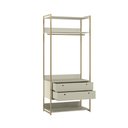 Ver imagem 2 de Closet Industrial Aberto Solteiro Cabideiro + 2 Gavetas - Off White