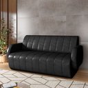 Ver imagem 3 de Sofá Decorativo Living Sala de Estar Bornéu 148cm Pés de Madeira Pu Preto G33 - Gran Belo