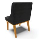 Ver imagem 7 de Kit 2 Cadeiras Estofadas para Sala de Jantar Base Fixa de Madeira Castanho Lia Veludo Preto - Ibiza