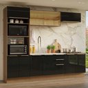 Ver imagem 1 de Armário de Cozinha Completa 270 Cm Rustic/preto Lux Madesa 05