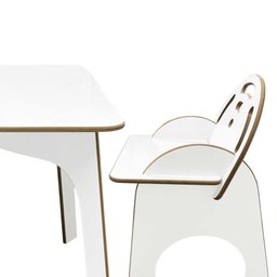 Conjunto Mesa Infantil com Cadeira Didática para Estudo Pintura - Branco - 5