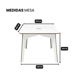 Conjunto Mesa Infantil com Cadeira Didática para Estudo Pintura - Branco - 6