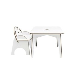 Conjunto Mesa Infantil com Cadeira Didática para Estudo Pintura - Branco - 3
