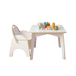 Conjunto Mesa Infantil com Cadeira Didática para Estudo Pintura - Branco - 2