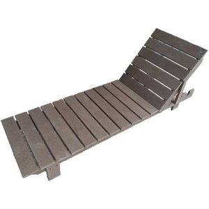 Espreguiçadeira Madeira Plástica Maciça Marrom para Piscina ou Áreas Abertas 100% Reciclada 1,9m / L
