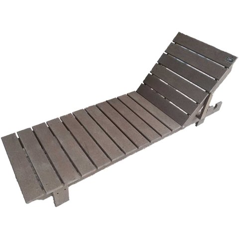 Espreguiçadeira Madeira Plástica Maciça Marrom para Piscina ou Áreas Abertas 100% Reciclada 1,9m / L