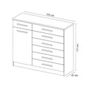 Ver imagem 4 de COMODA AURORA 7 GAVETAS 1 PORTA COM PRATELEIRA INTERNA EBANO TOUCH - DEMÓBILE