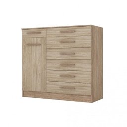 Comoda Aurora 7 Gavetas 1 Porta com Prateleira Interna Nogal/vanilla Touch - Demóbile - 3