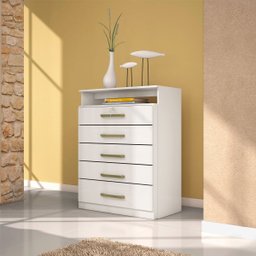 Cômoda Triunfo com 5 Gavetas Branco Demóbile - 3