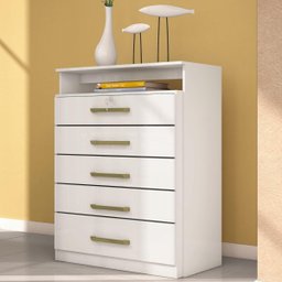 Cômoda Triunfo com 5 Gavetas Branco Demóbile - 1