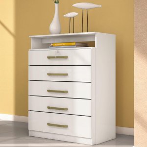 Cômoda Triunfo com 5 Gavetas Branco Demóbile