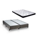 Ver imagem 1 de Cama Box Bipartido Casal Cinza Suede + Colchão Espuma D33 138x188x8