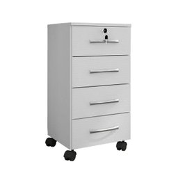 Gaveteiro 4 Gavetas com Rodízios e Chave Gávea Office Móveis Leão Flex Color - 3