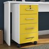 Gaveteiro 4 Gavetas com Rodízios e Chave Gávea Office Móveis Leão Flex Color - 2