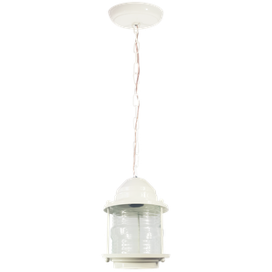 Luminária Pendente Lampião Colonial de Teto Branca Vintage
