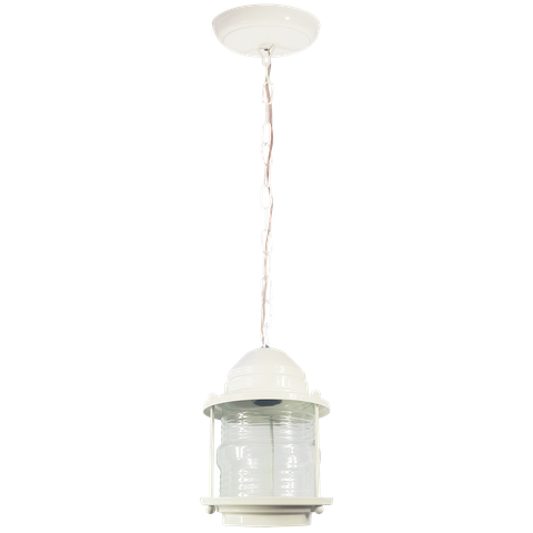 Luminária Pendente Lampião Colonial de Teto Branca Vintage